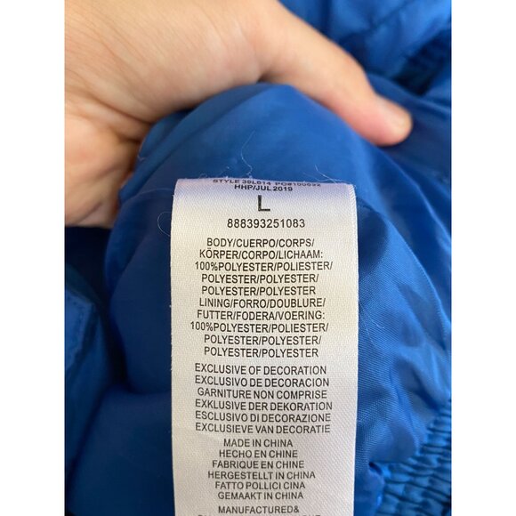 Larry Levine Womens Blue Puffer Jacket Hooded Full-Zip L Lightweight Winter Coat - Picture 5 of 7